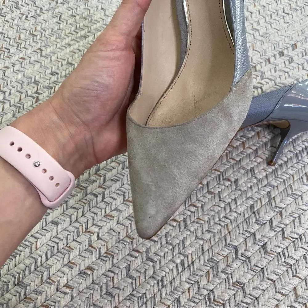 Zara Woman gray mixed media pumps size 37